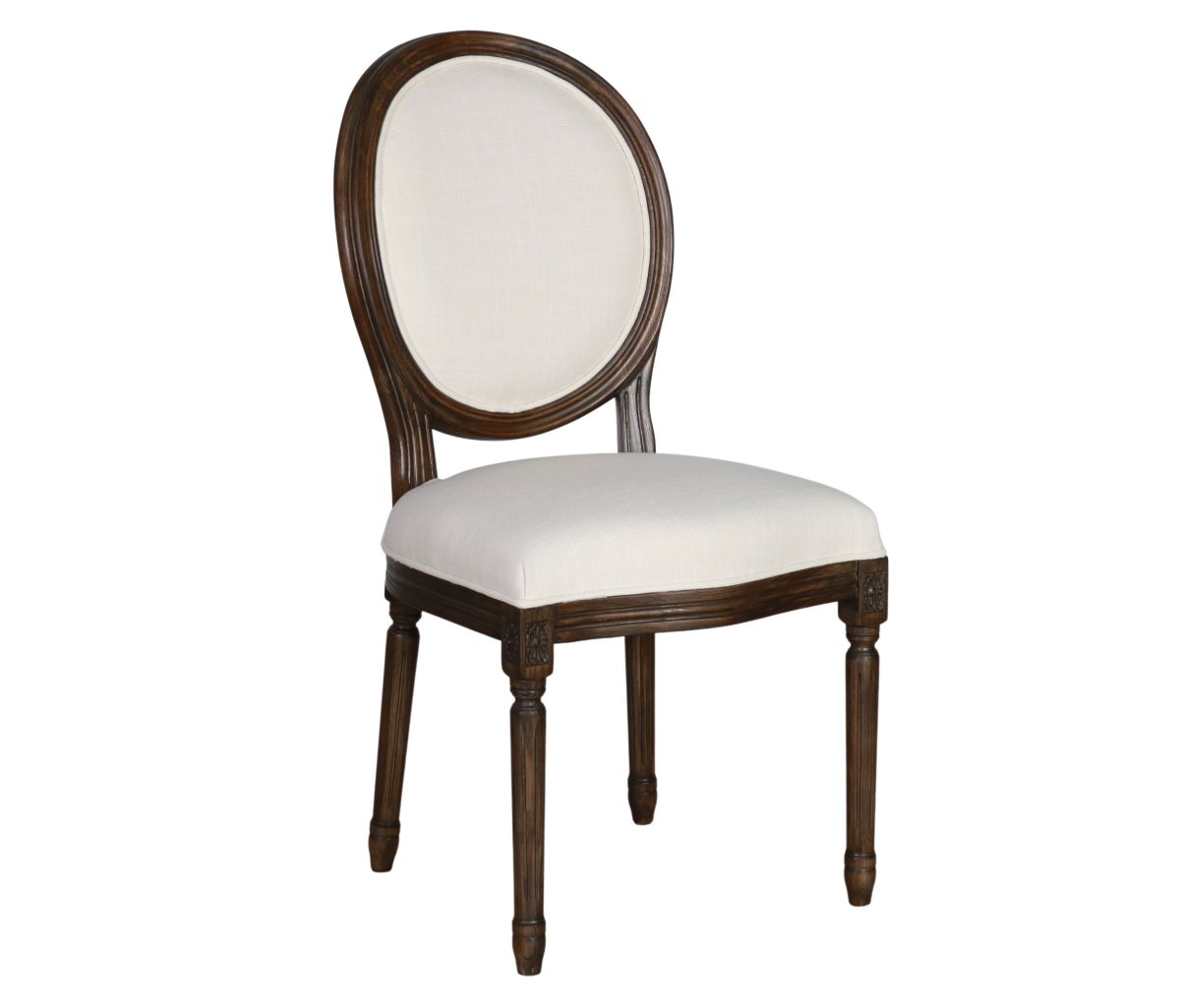 dark frame upholstered chair with cream upholstery Château Collection