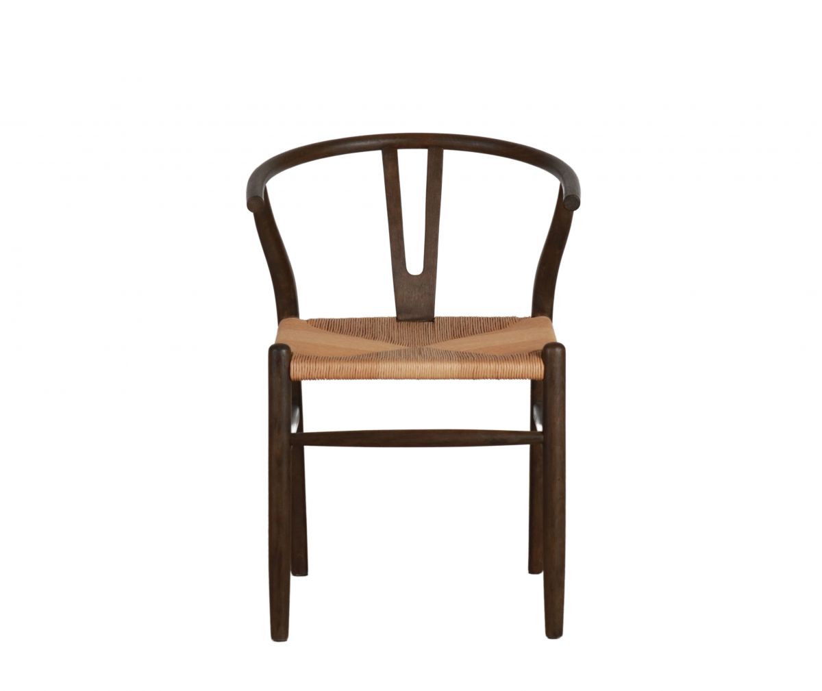 wishbone dining chair with woven seat 