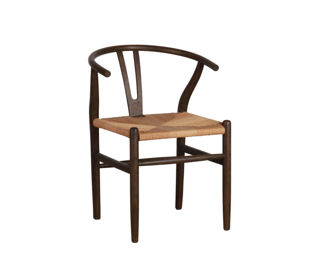 wishbone dining chair with woven seat 