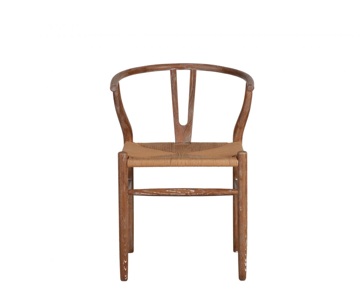 wishbone dining chair with woven seat 