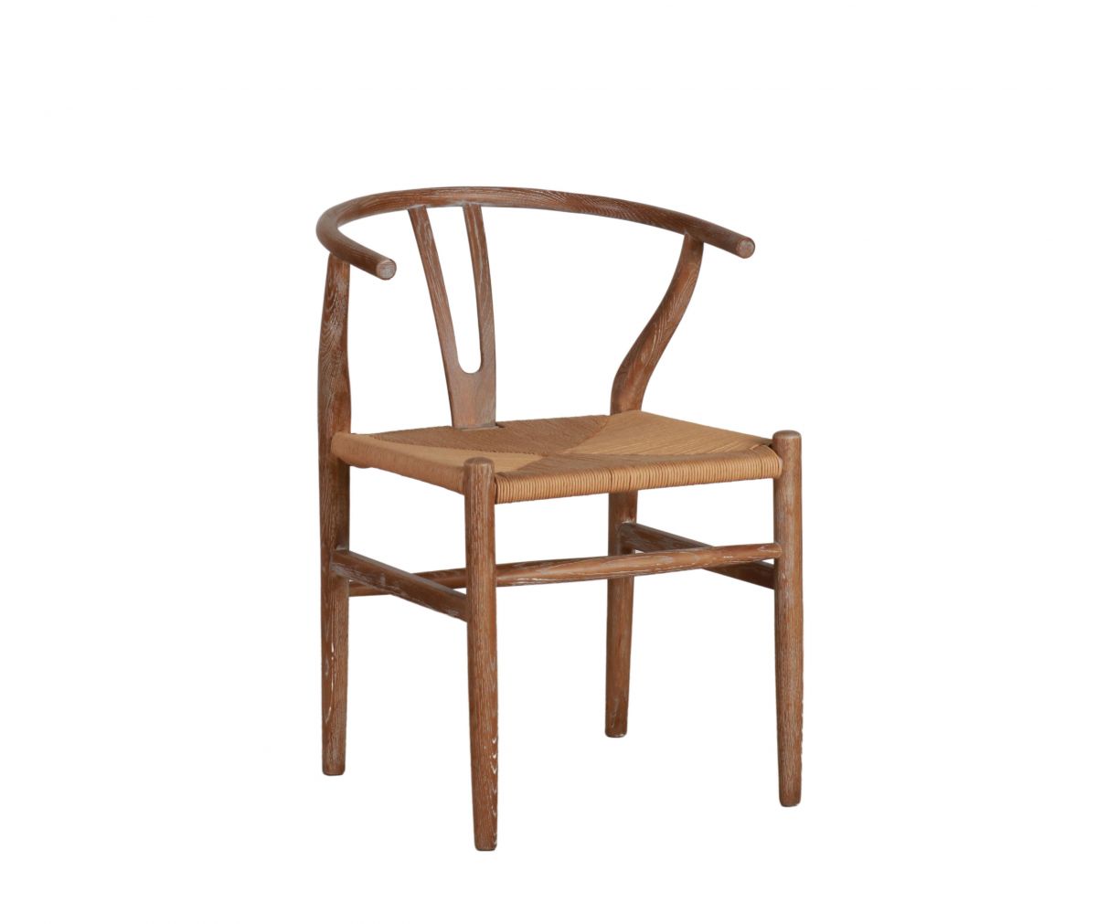 wishbone dining chair with woven seat 