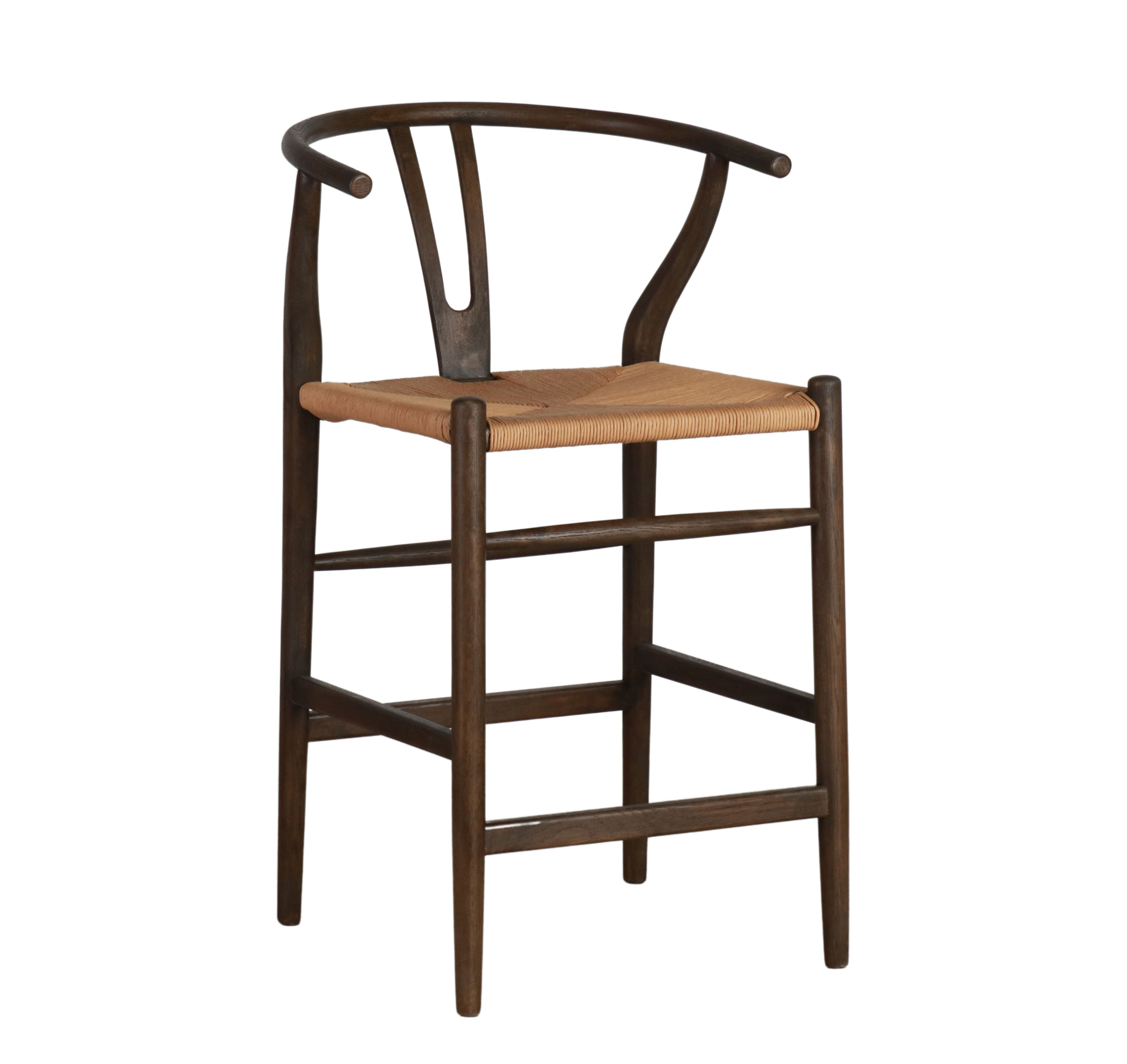 Wishbone counter stool dark frame