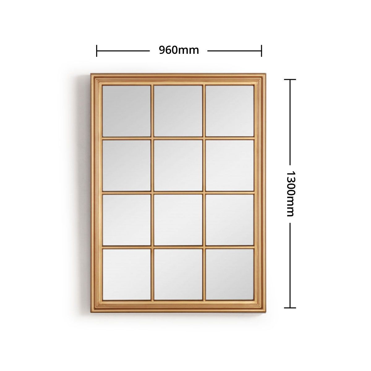 Gold frame grid mirror 