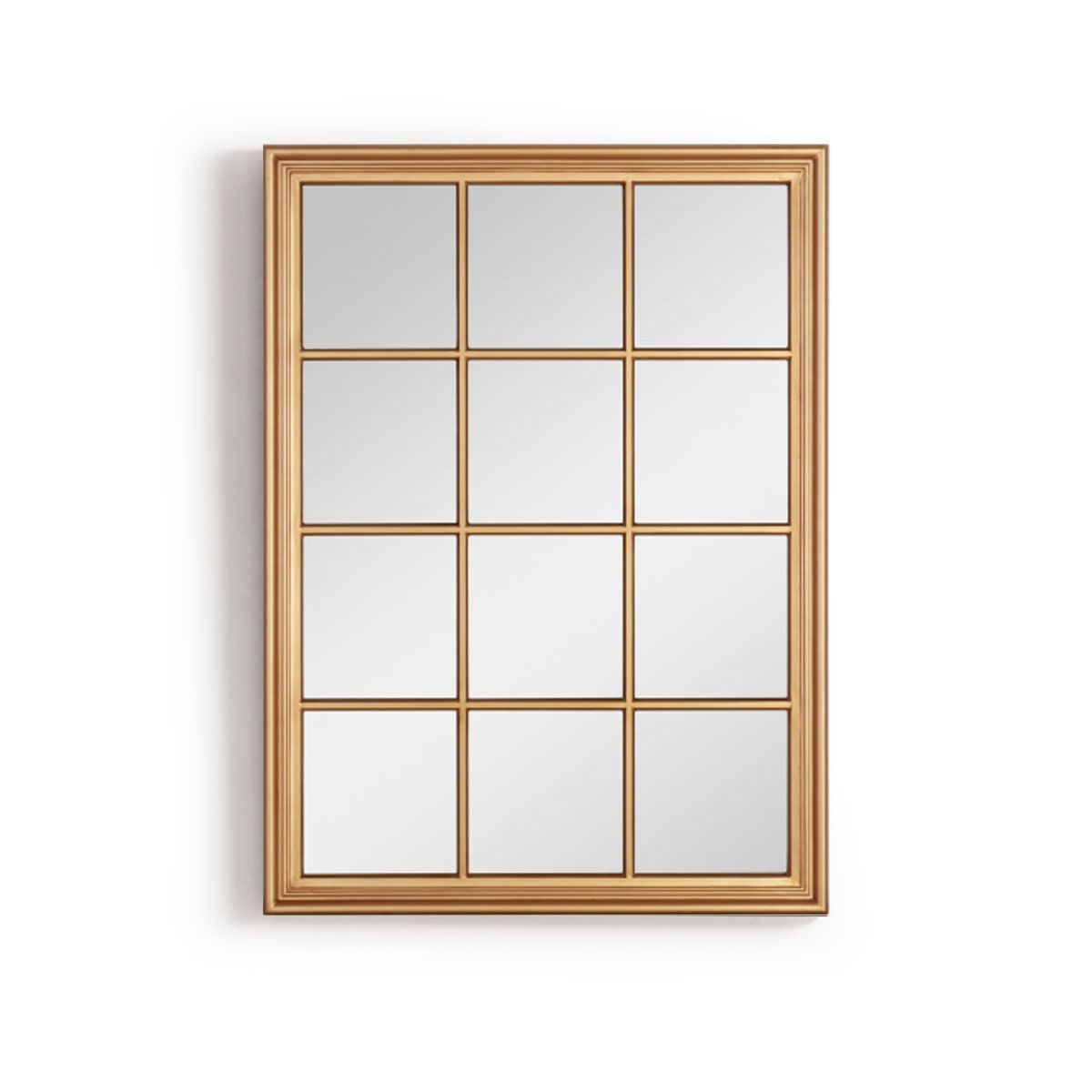 Gold frame grid mirror 