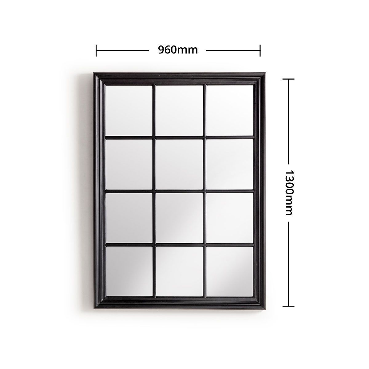 Black frame grid mirror 