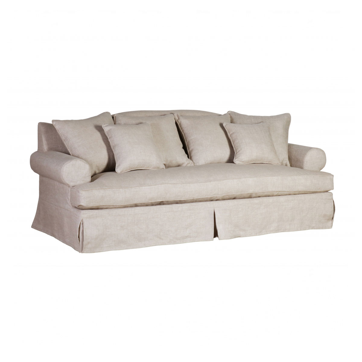 3 seater Belinda sofa in linen slipcover