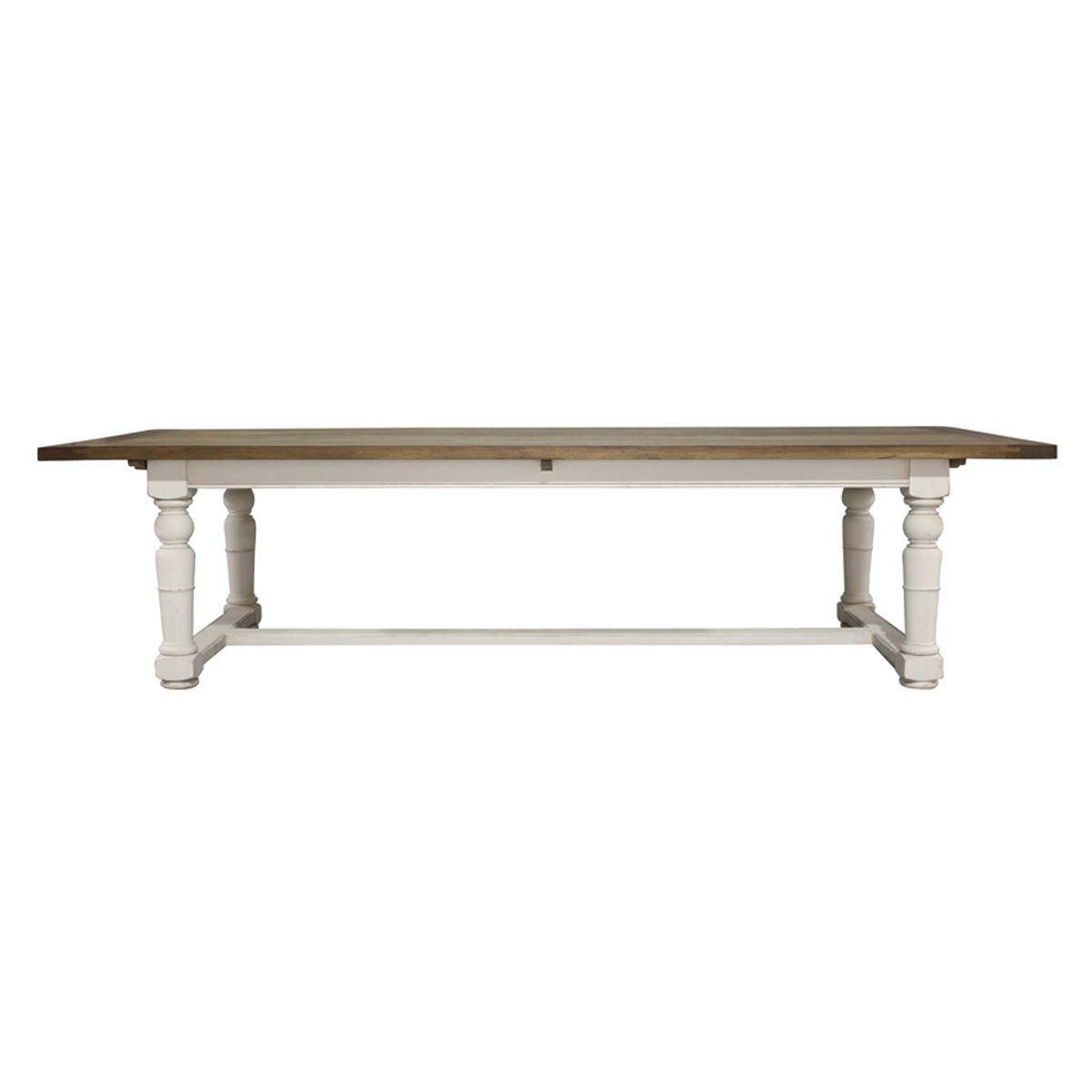 Block & Chisel two tone weathered oak dining table with antique white base