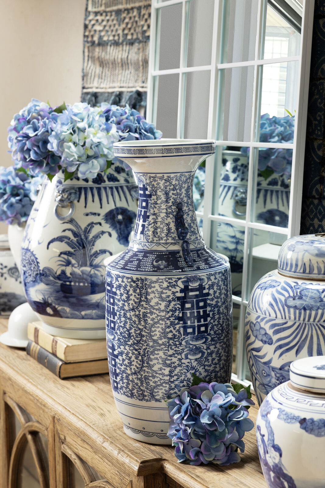 blue and white ceramic orchid vase 