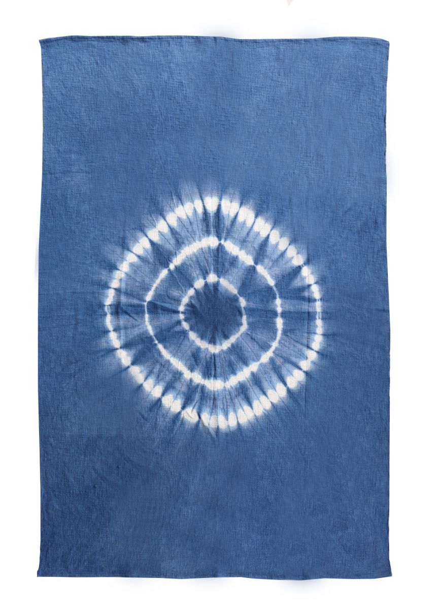 indigo tie-dye table cloth or throw 