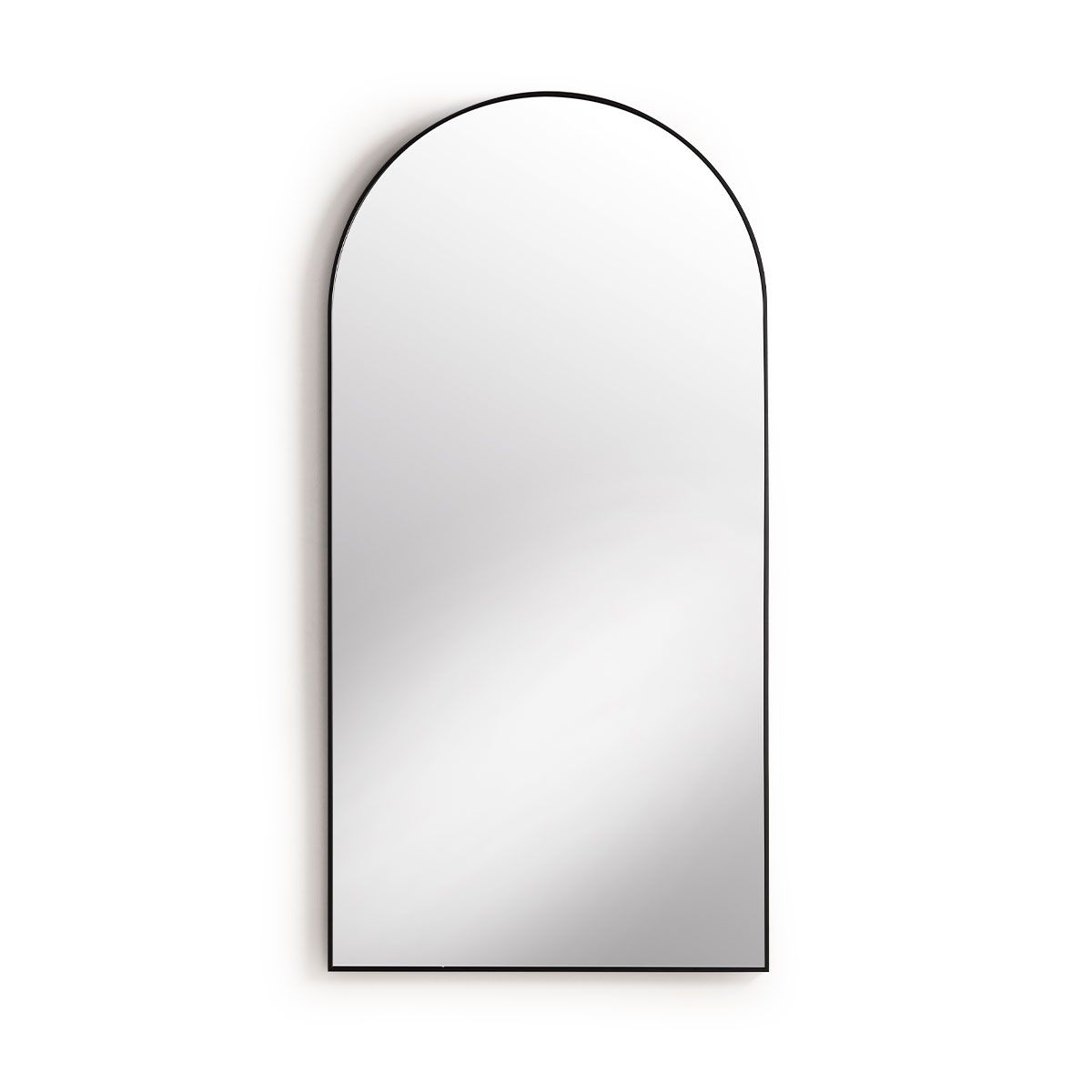black framed arched mirror 