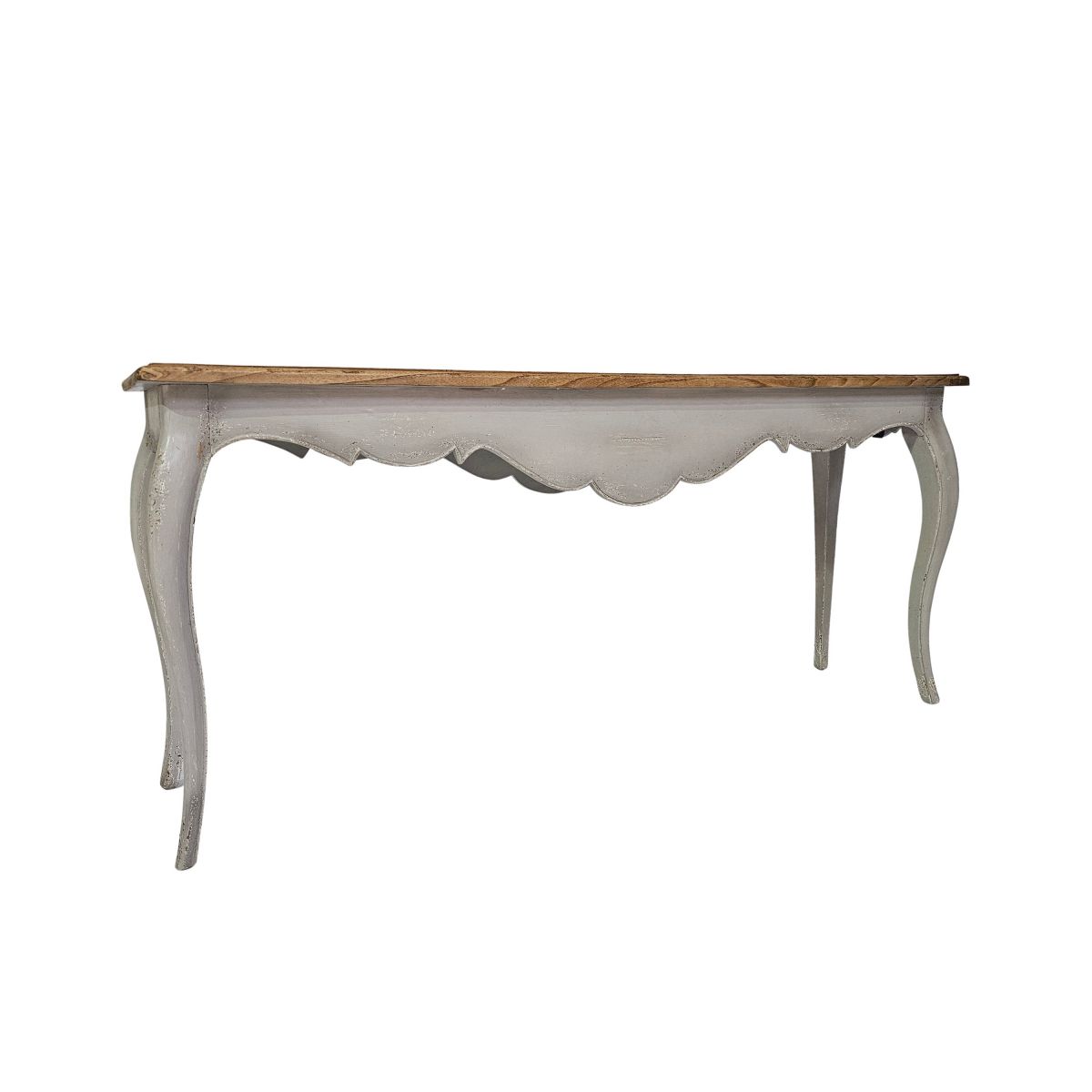 Block and chisel grey server with wood top