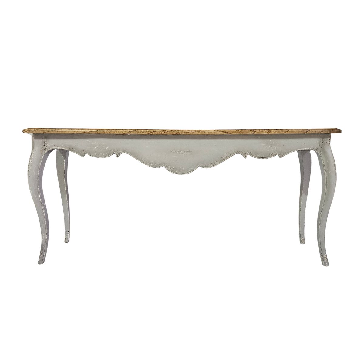 Block and chisel grey server with wood top
