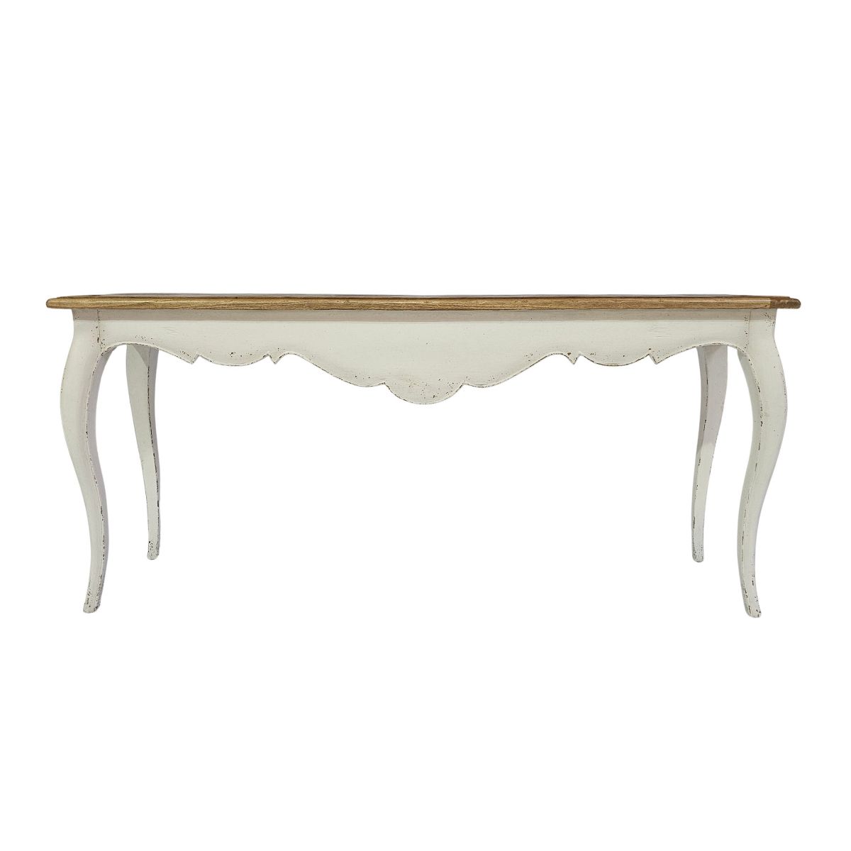 Block and chisel white server with wood top