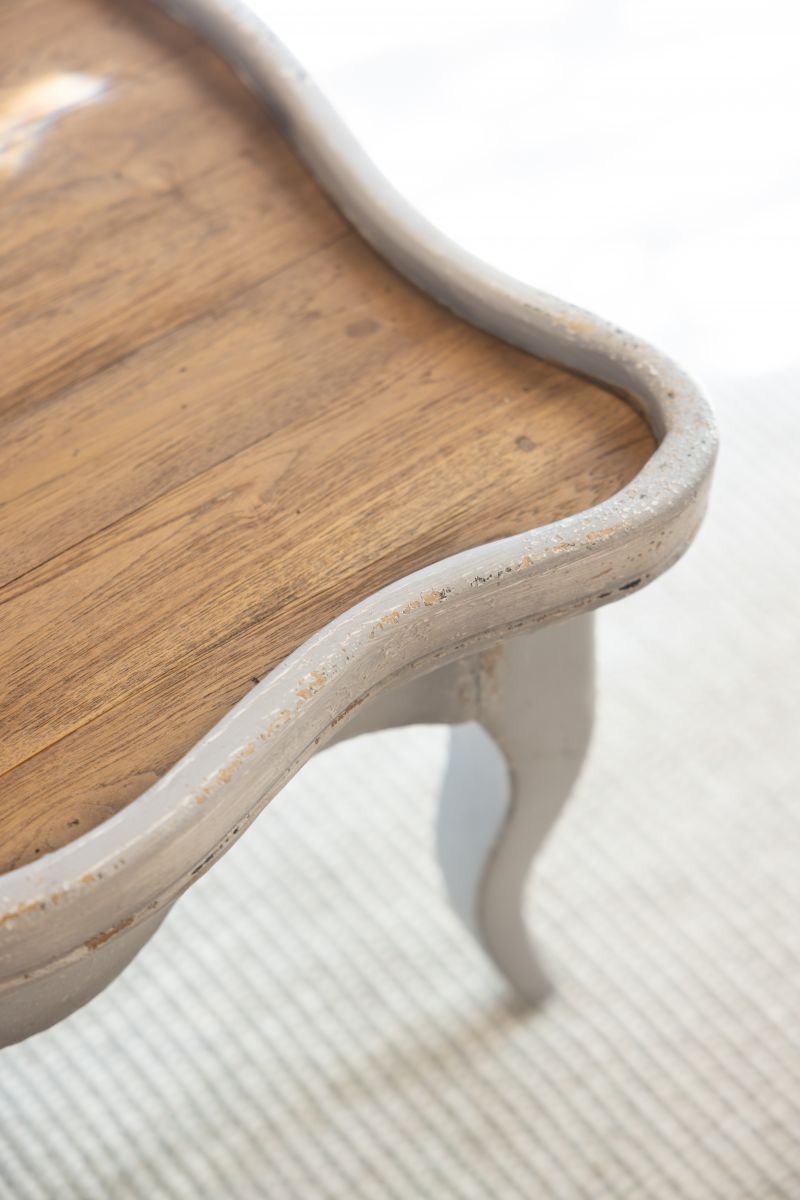 Block and chisel french style coffee table with drawer