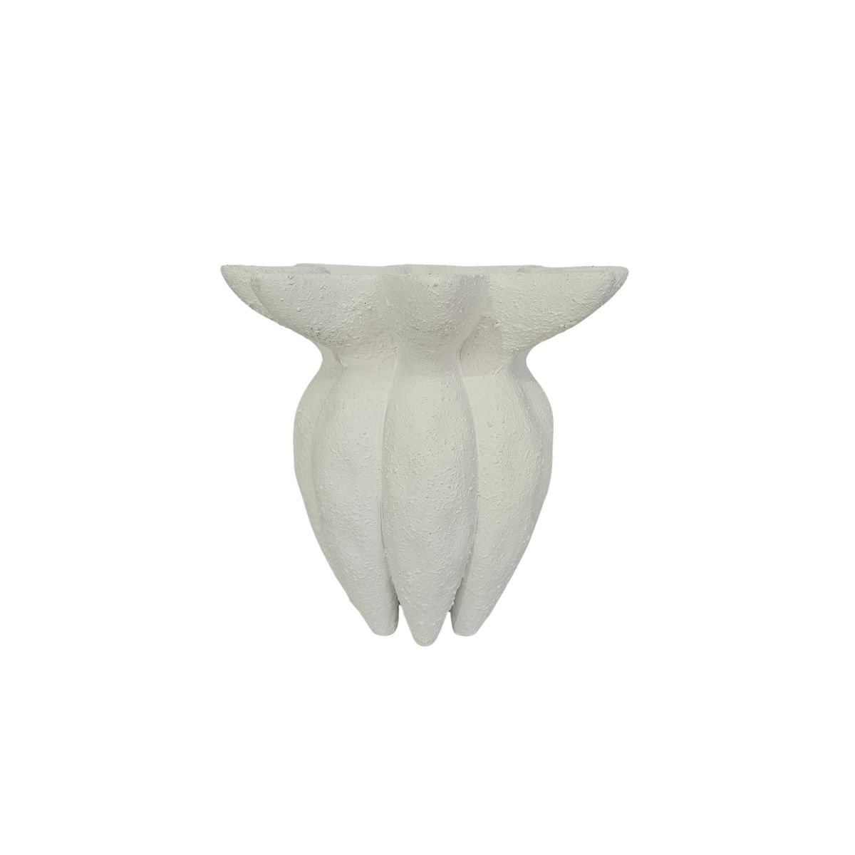block and chisel white ceramic vase 