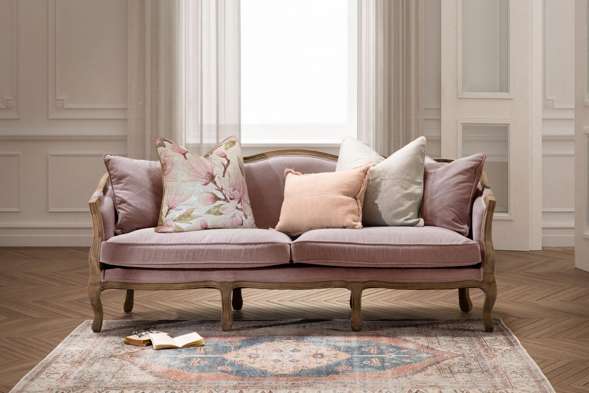 French style sofa with wooden frame