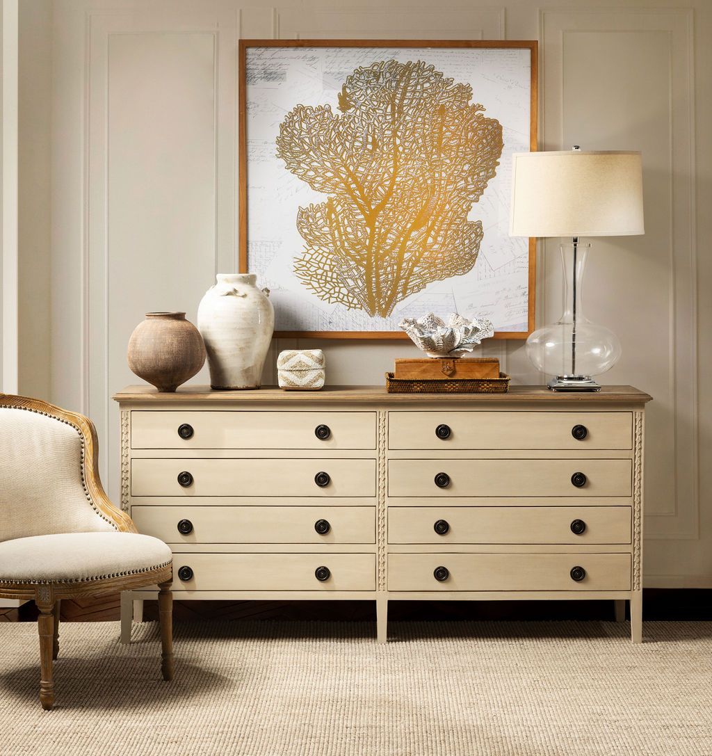 Wooden sideboard with 8 drawers