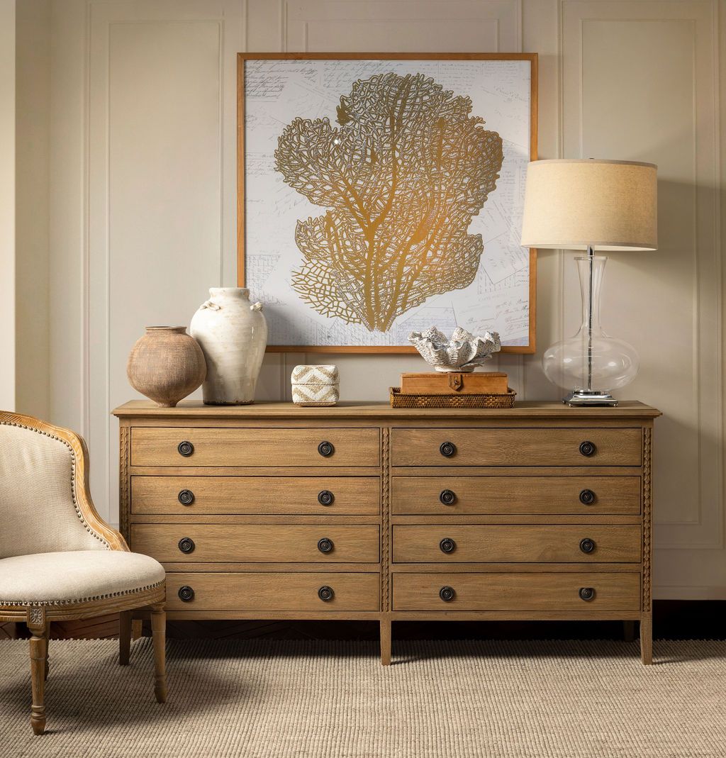 Wooden sideboard with 8 drawers