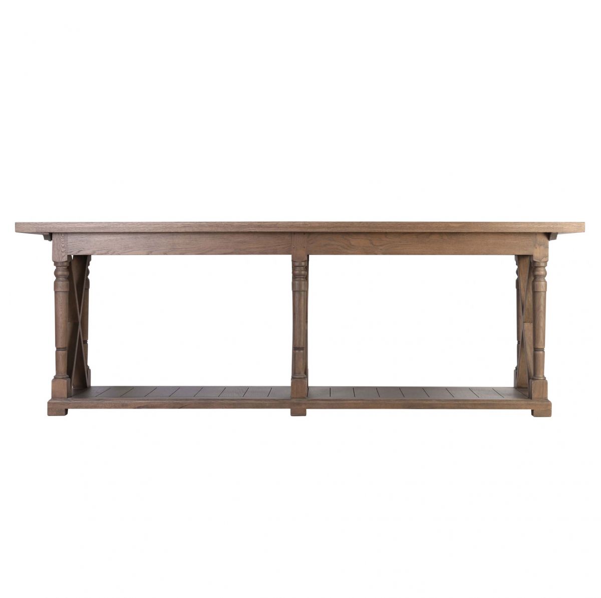 Block & Chisel solid railway oak server with lower shelf