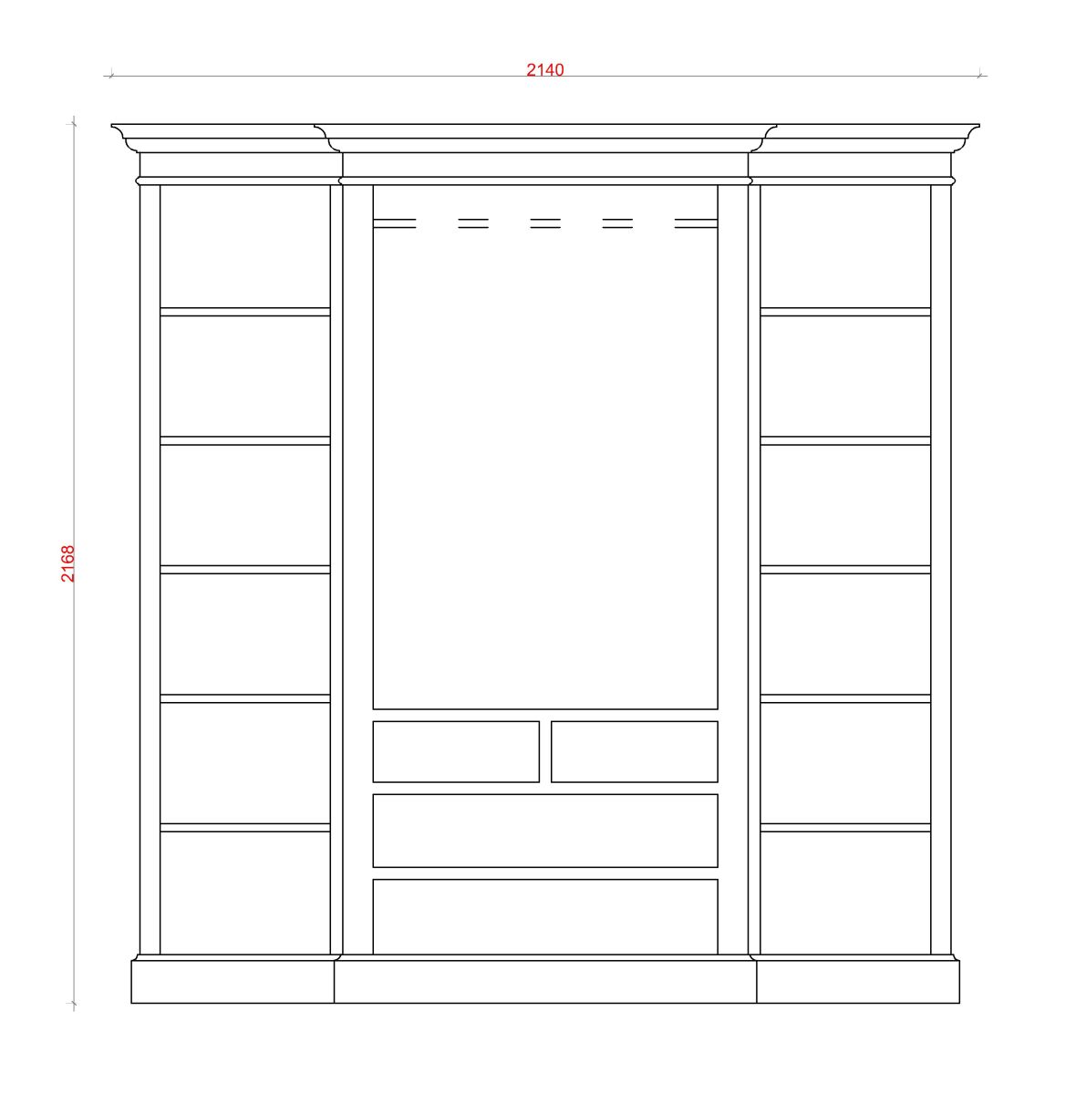 Block & Chisel antique white breakfront closet 