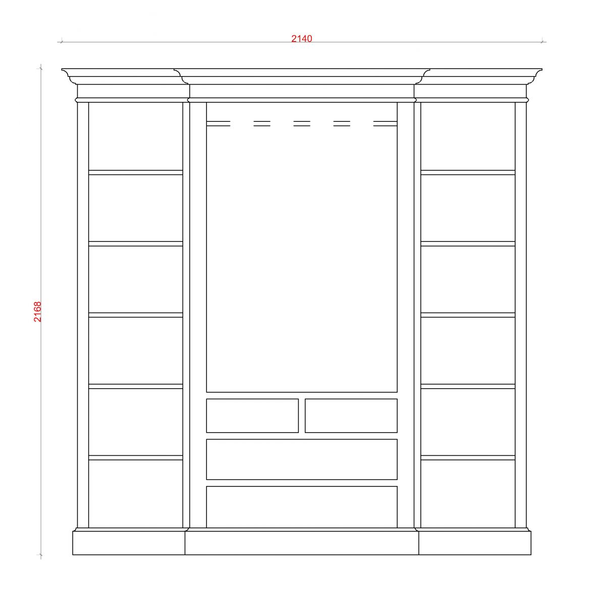 Block & Chisel antique white breakfront closet 