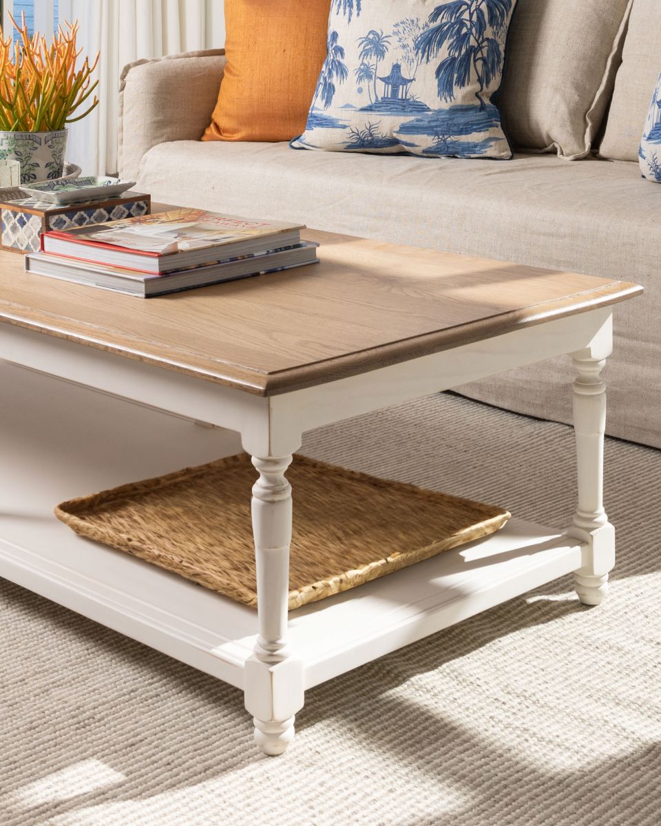 Block & Chisel two-tone weathered oak coffee table