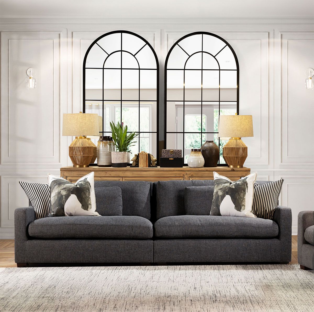 European 4 Seater Sofa Block Chisel