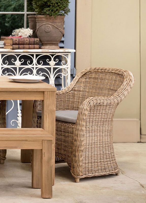 Block & Chisel rattan outdoor dining armchair