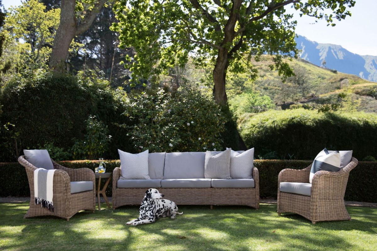 Block & Chisel rattan 3.5 seater outdoor sofa