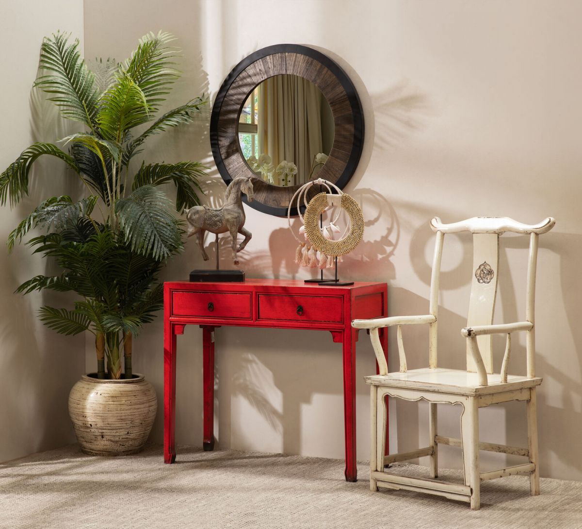 two drawer lacquered console 