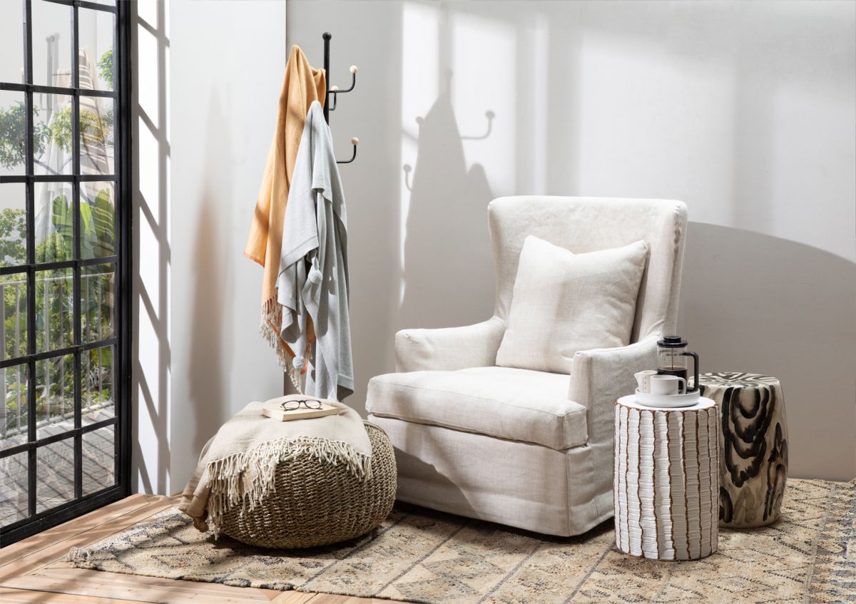 slipcover wingback chair 