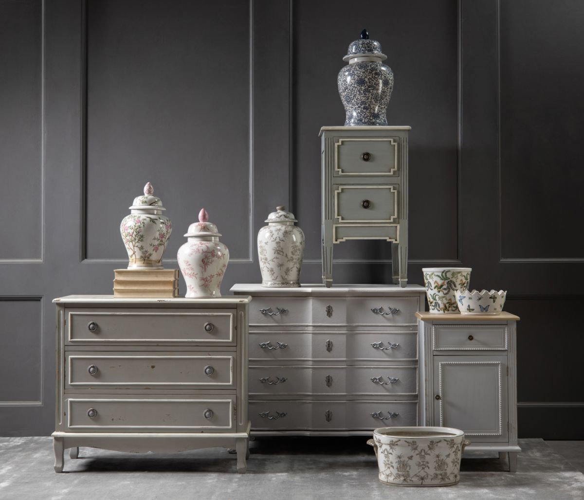 Blue and green ceramic planter