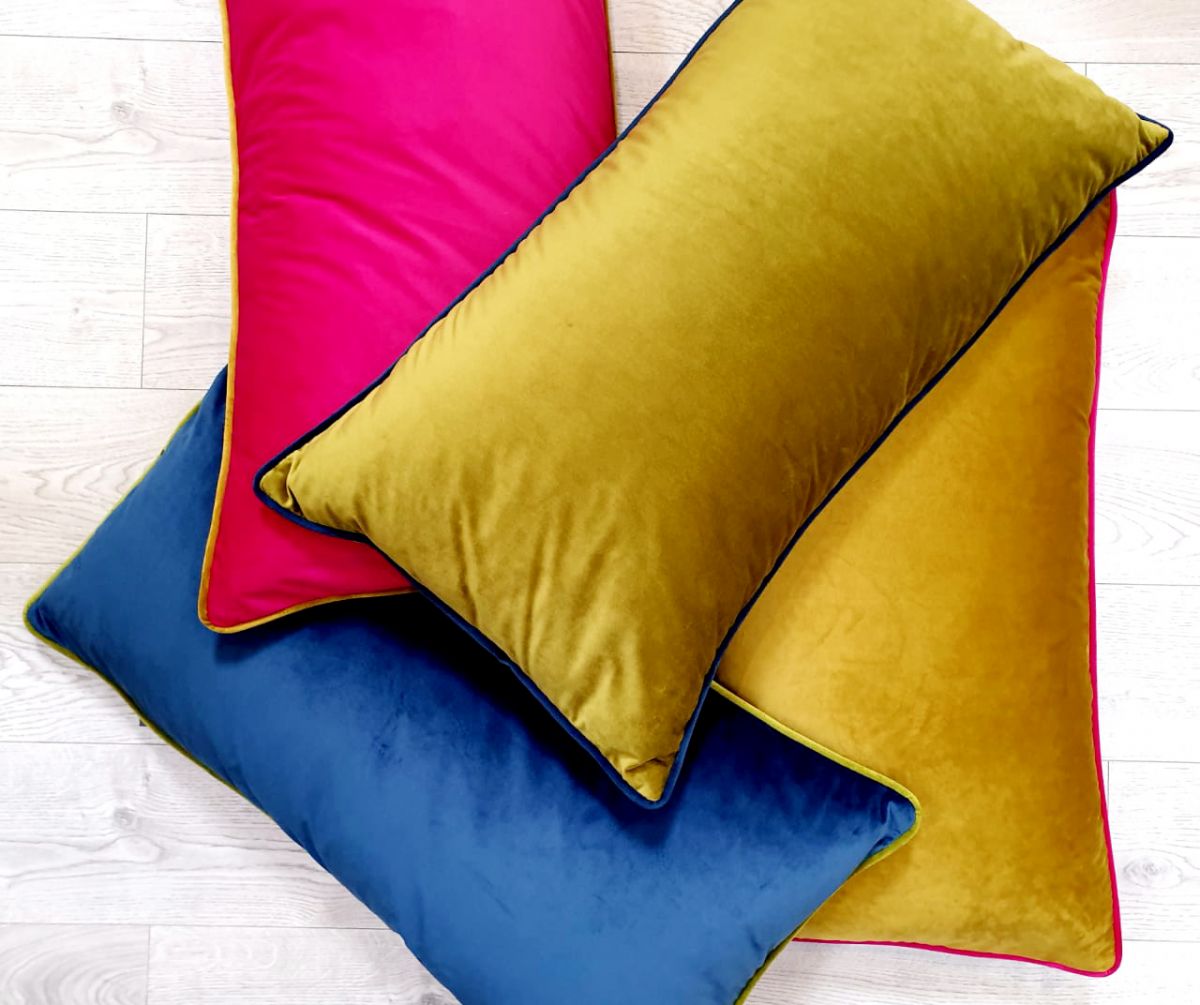 Block & Chisel grey cushion oblong