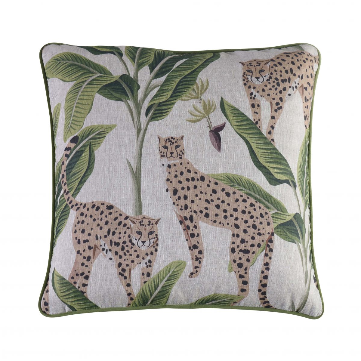 Hillhouse scatter cushion african cheetah on linen