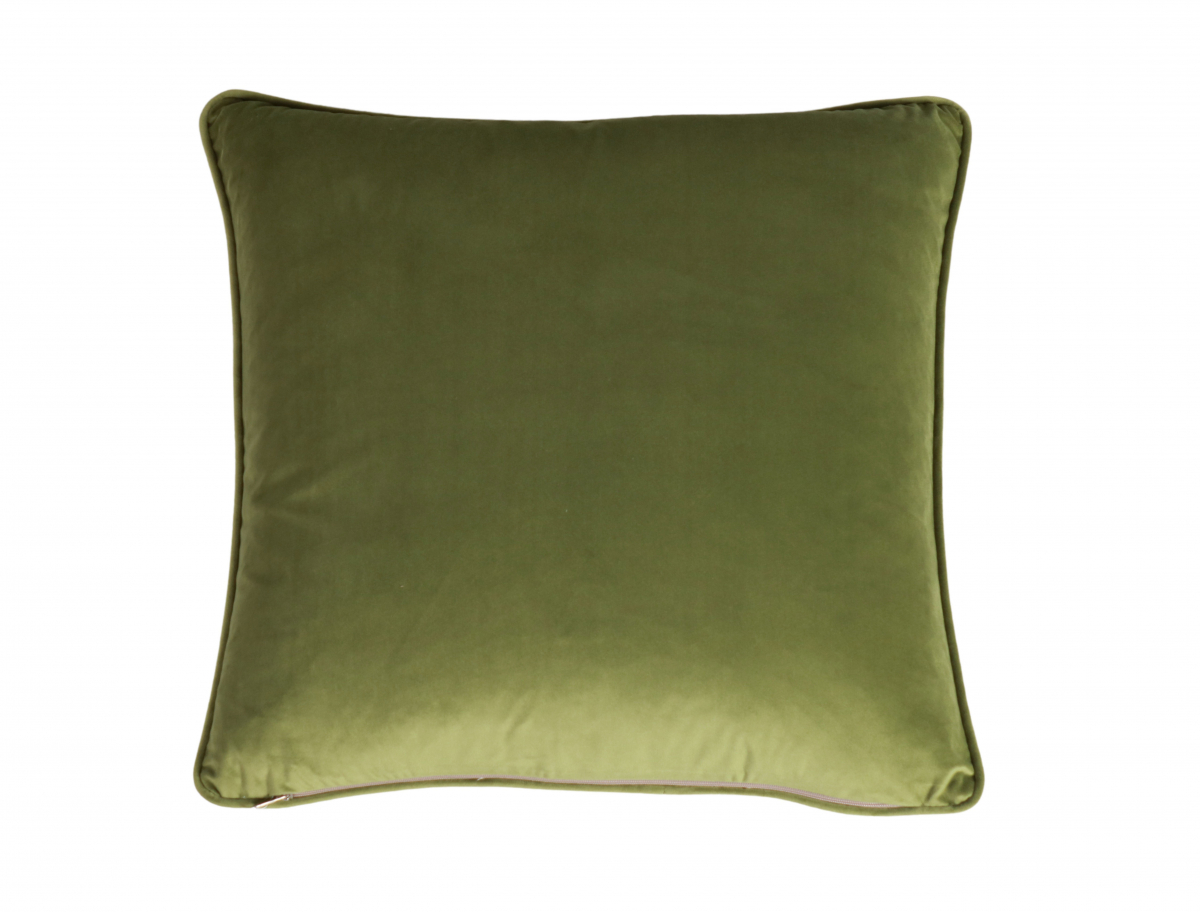 Linen flower cushion with velvet backing.