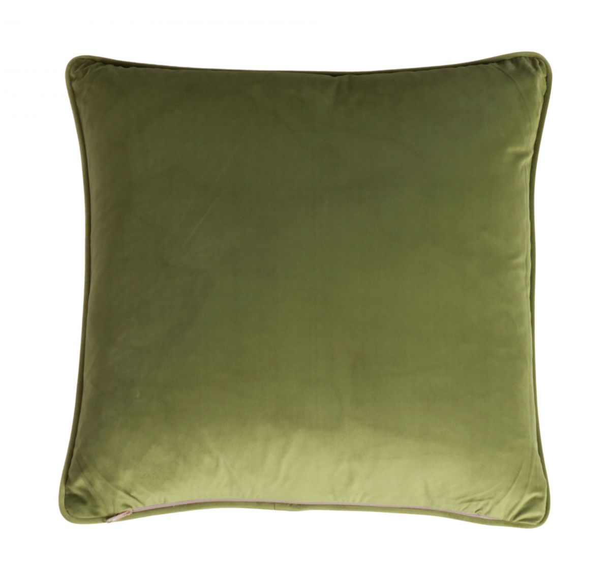 bright fern cushion with green velvet backing