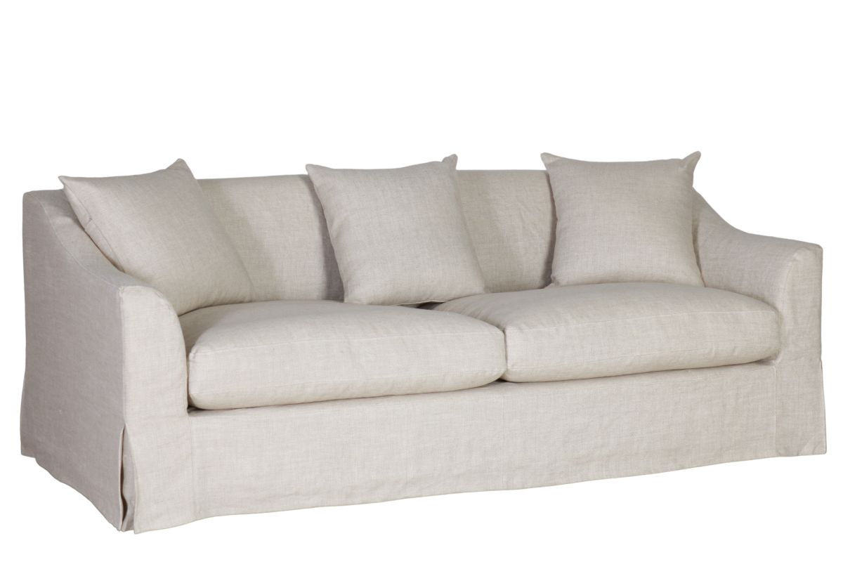 Linen 3 seater sofa with slipcover 