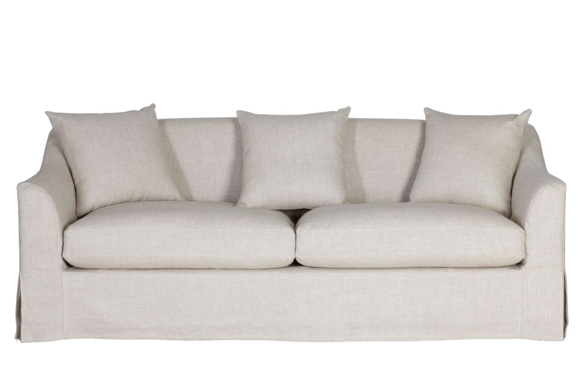 Linen 3 seater sofa with slipcover 