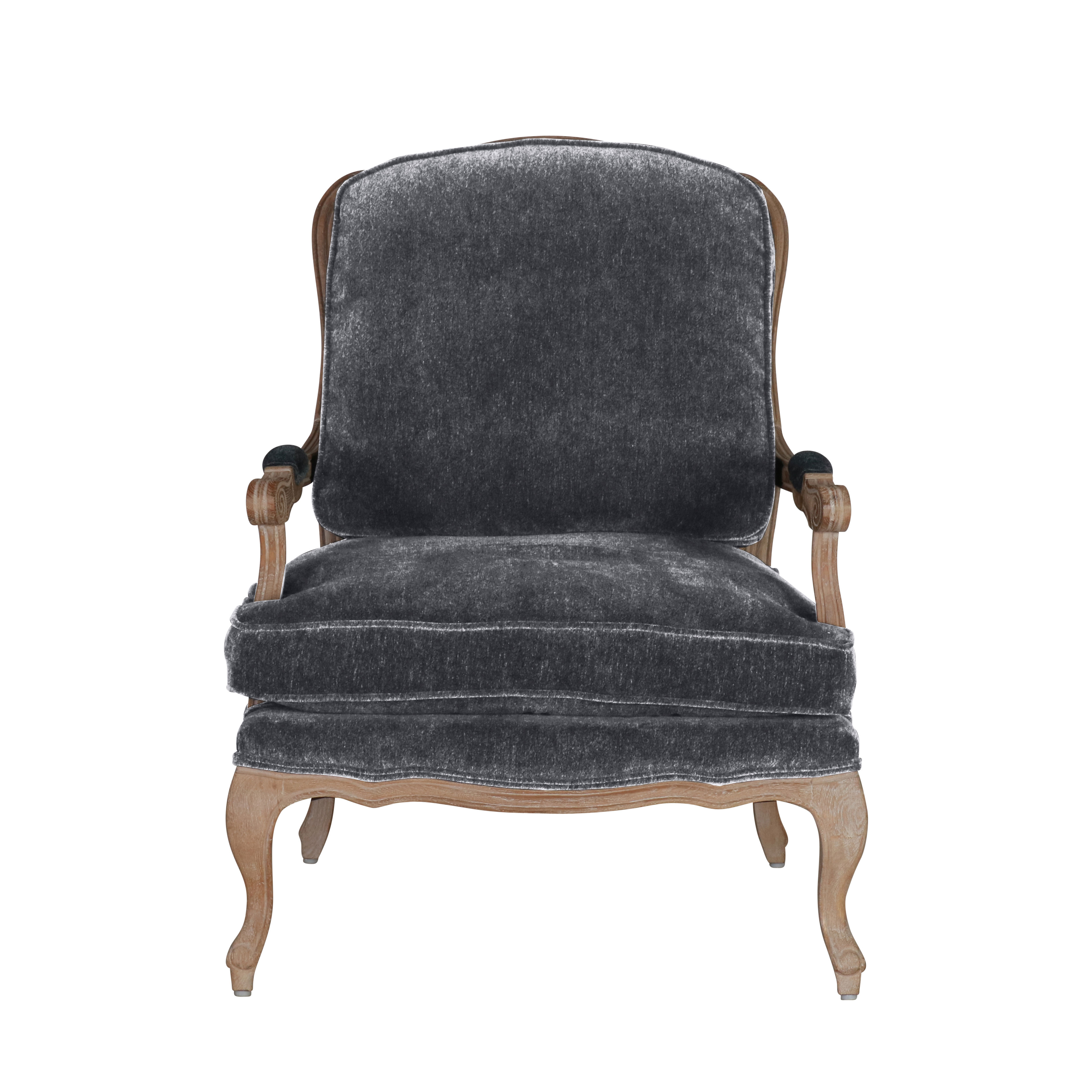 charcoal velvet bodine french chair Chateau collection