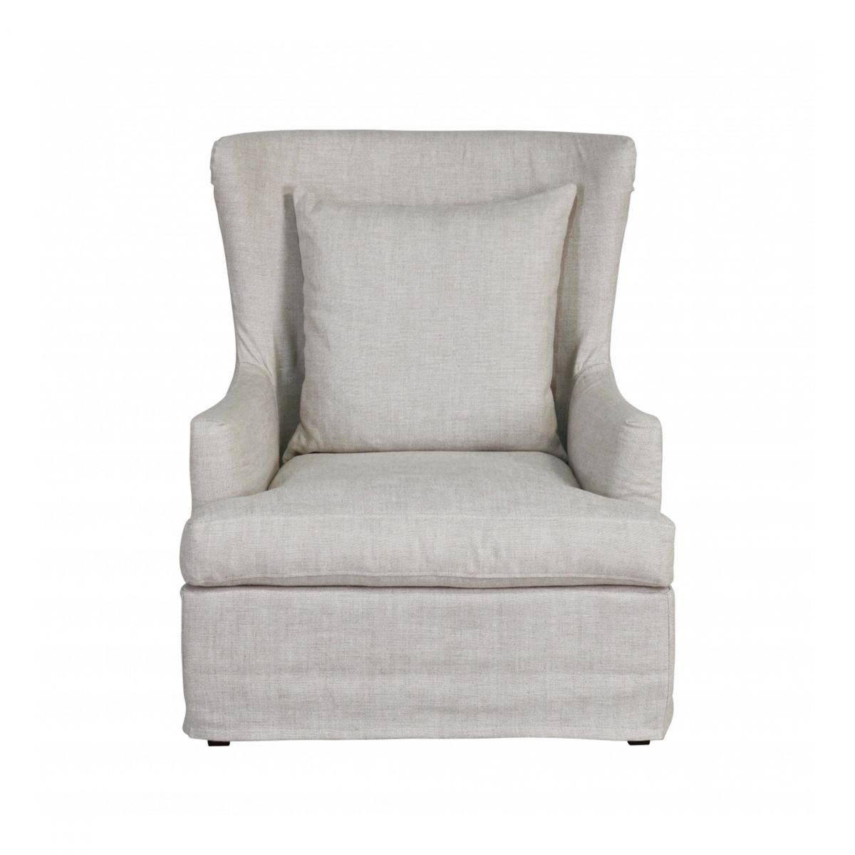 Slipcover wingback armchair in linen Château collection