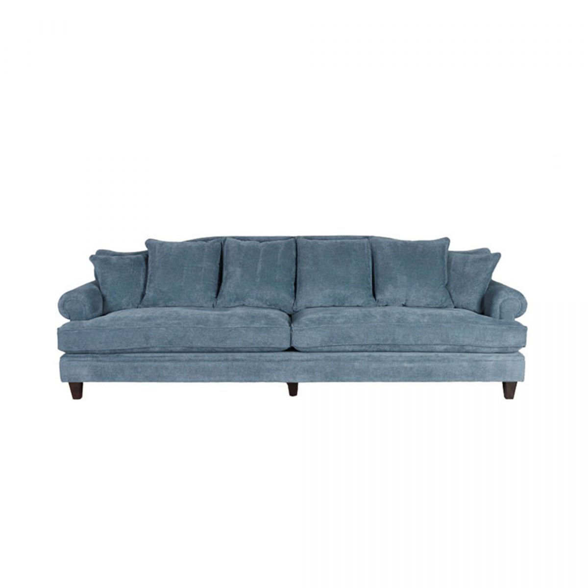 Blue upholstered sofa 