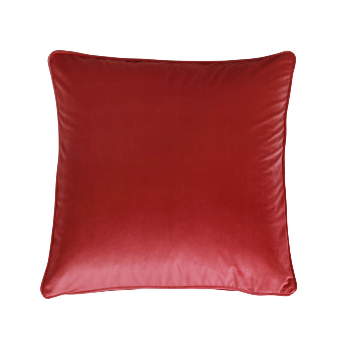 Velvet red scatter cushion with piping 