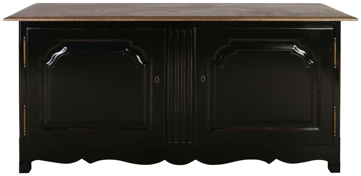 Block & Chisel antique weathered oak sideboard with matt black base