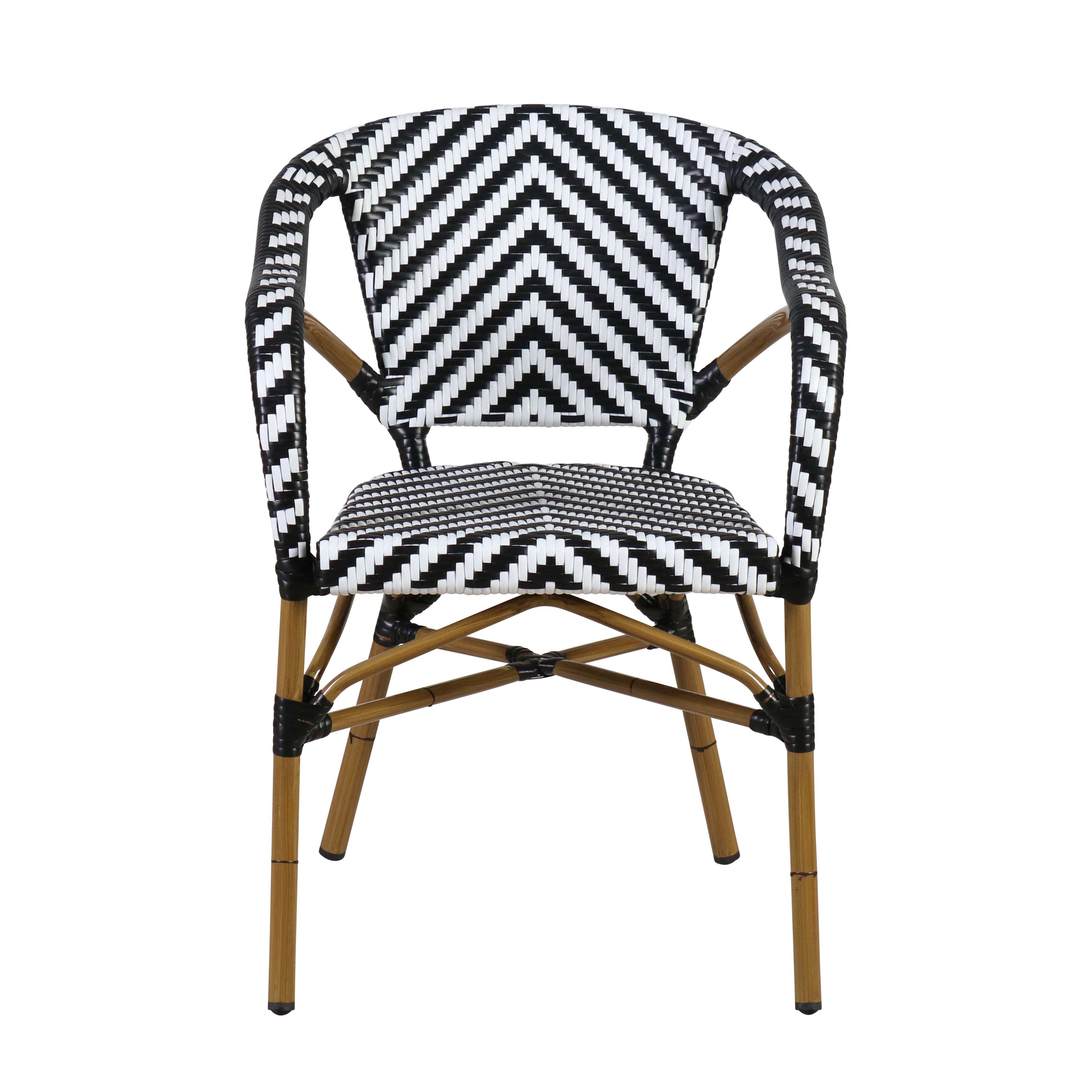 black and white synthetic armchair