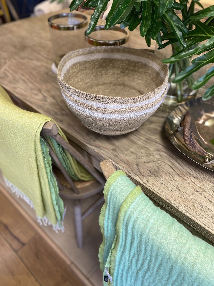 Two tone wool throw 