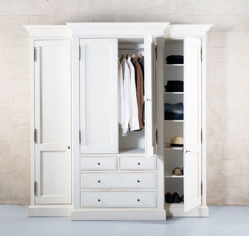 Block & Chisel antique white breakfront closet 