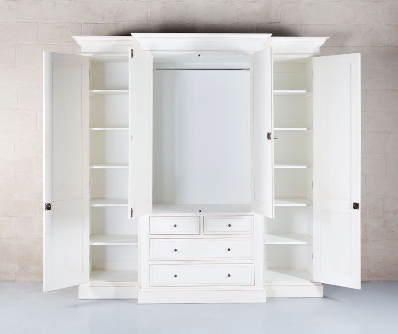 Block & Chisel antique white breakfront closet 