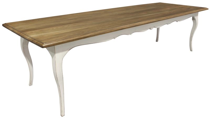 Block & Chisel weathered oak dining table with antique white base