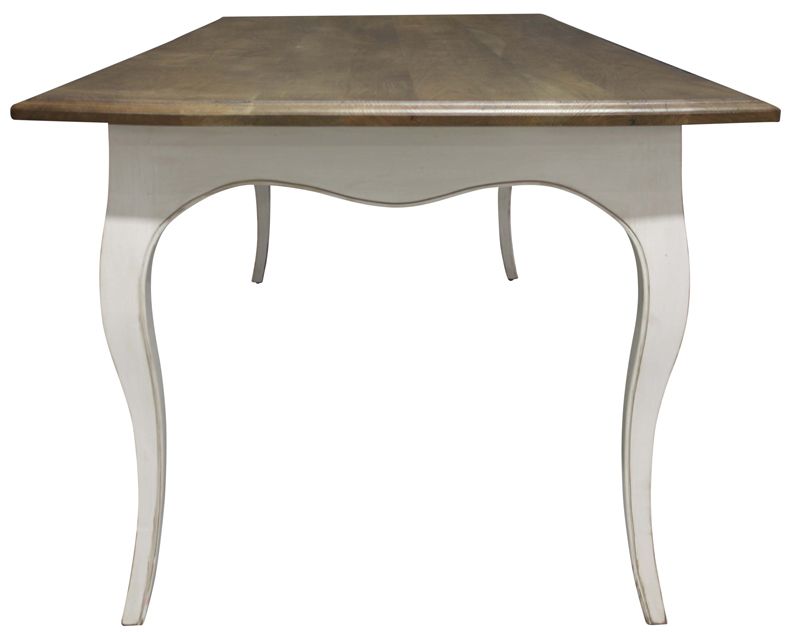 Block & Chisel weathered oak dining table with antique white base