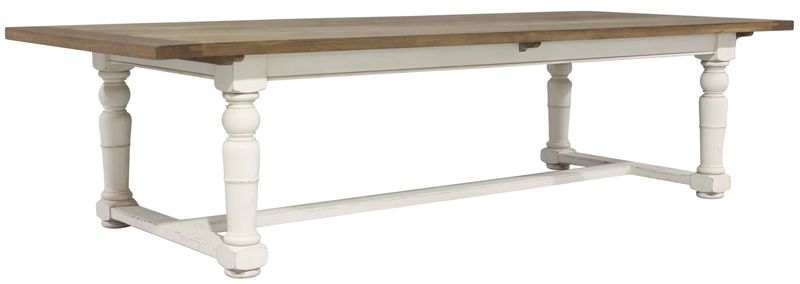 Block & Chisel two tone weathered oak dining table with antique white base